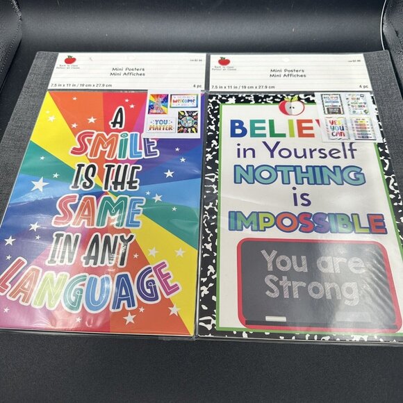 Back to School Posters Welcome Motivational Learning Unity Teacher Classroom 8Pc - Picture 1 of 4